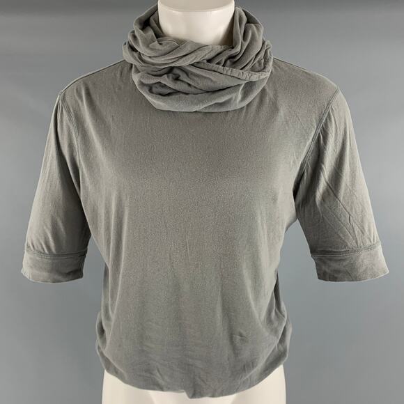 ANN DEMEULEMEESTER Size S Grey Cotton Hooded Sweatshirt - Picture 1 of 5